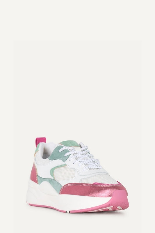 Dames sneakers mintgroen wit roze 38