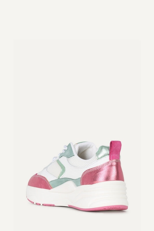 Dames sneakers mintgroen wit roze 38