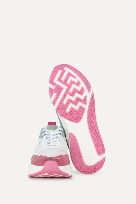 Dames sneakers mintgroen wit roze 38