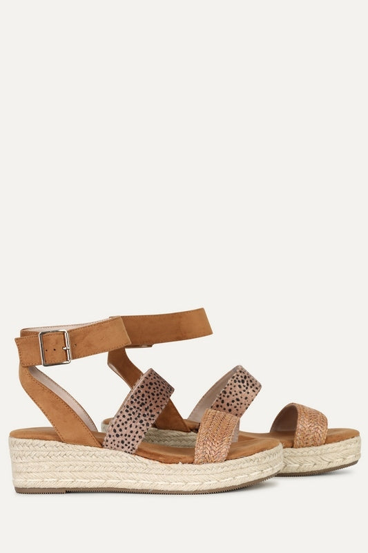 Sandalias cuña mujer beige marrón 38 41