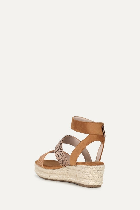 Sandalias cuña mujer beige marrón 38 41