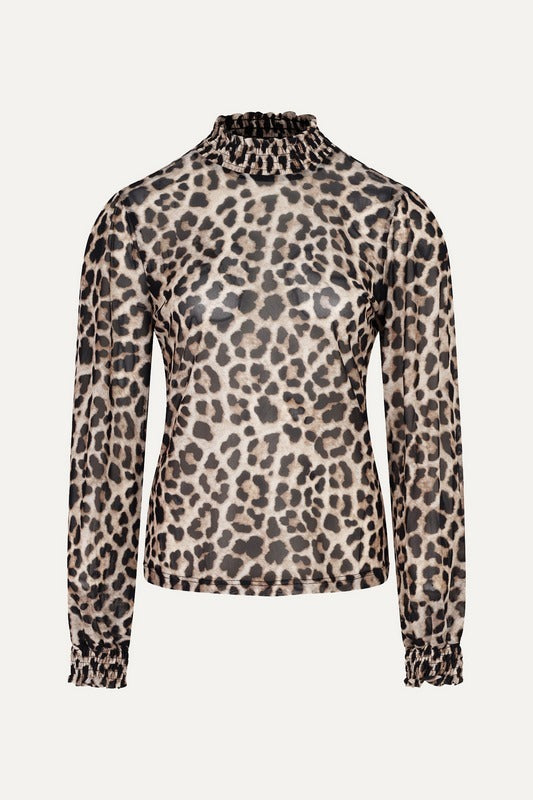 Camisa mujer manga larga estampado leopardo xs sml xl