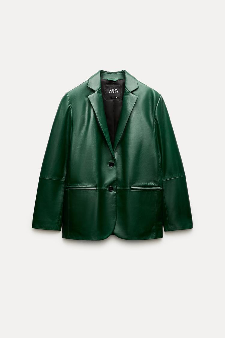 Chaqueta de mujer cuero verde oscuro sml 