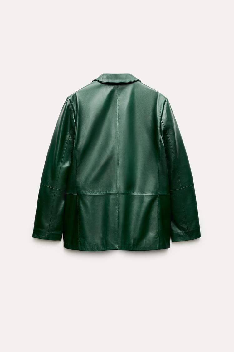 Chaqueta de mujer cuero verde oscuro sml 