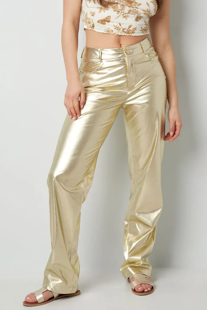 Metallic pants - Gold color S M L