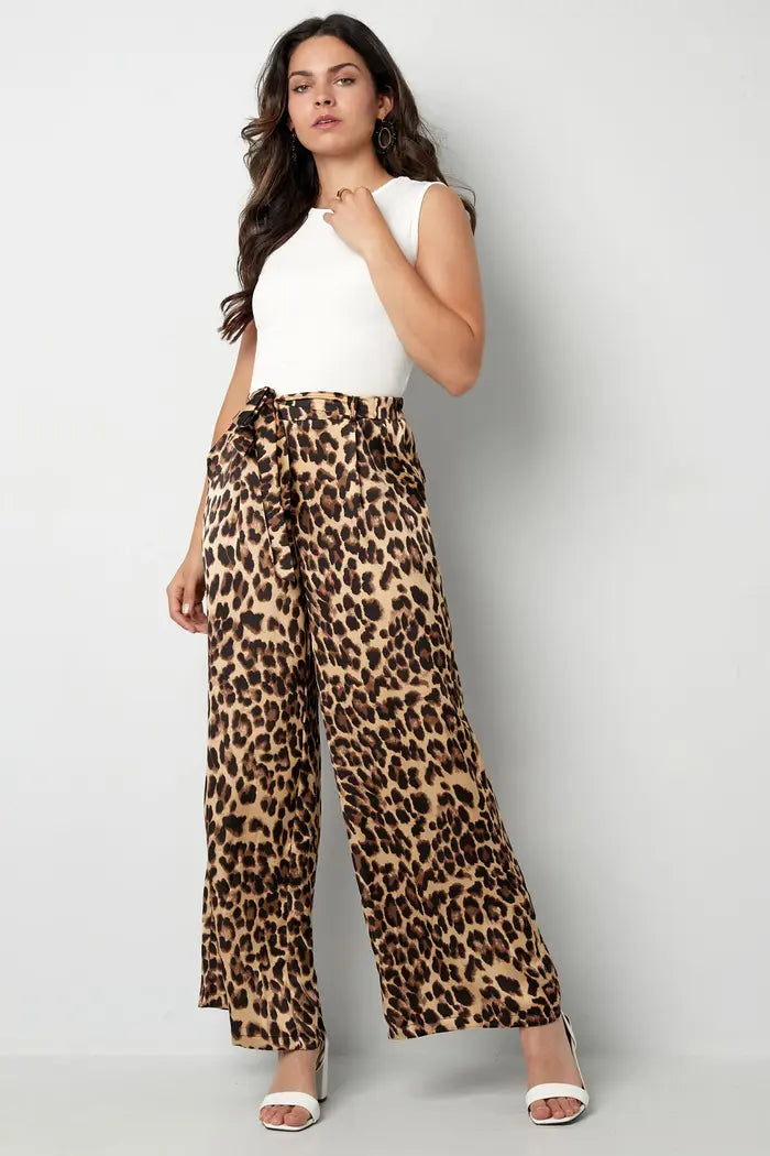 Wide trousers leopard print - brown S M L