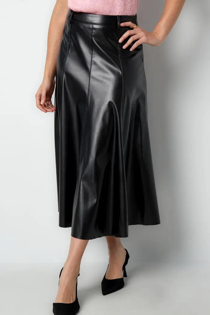 PU long skirt - Black S M L