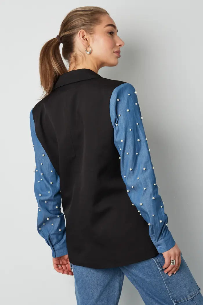 Blazer denim & dazzle - Black S M L