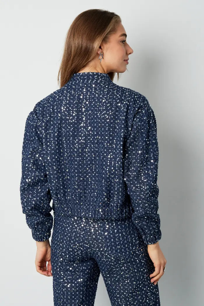 Denim jacket with sequins - Blue S M L