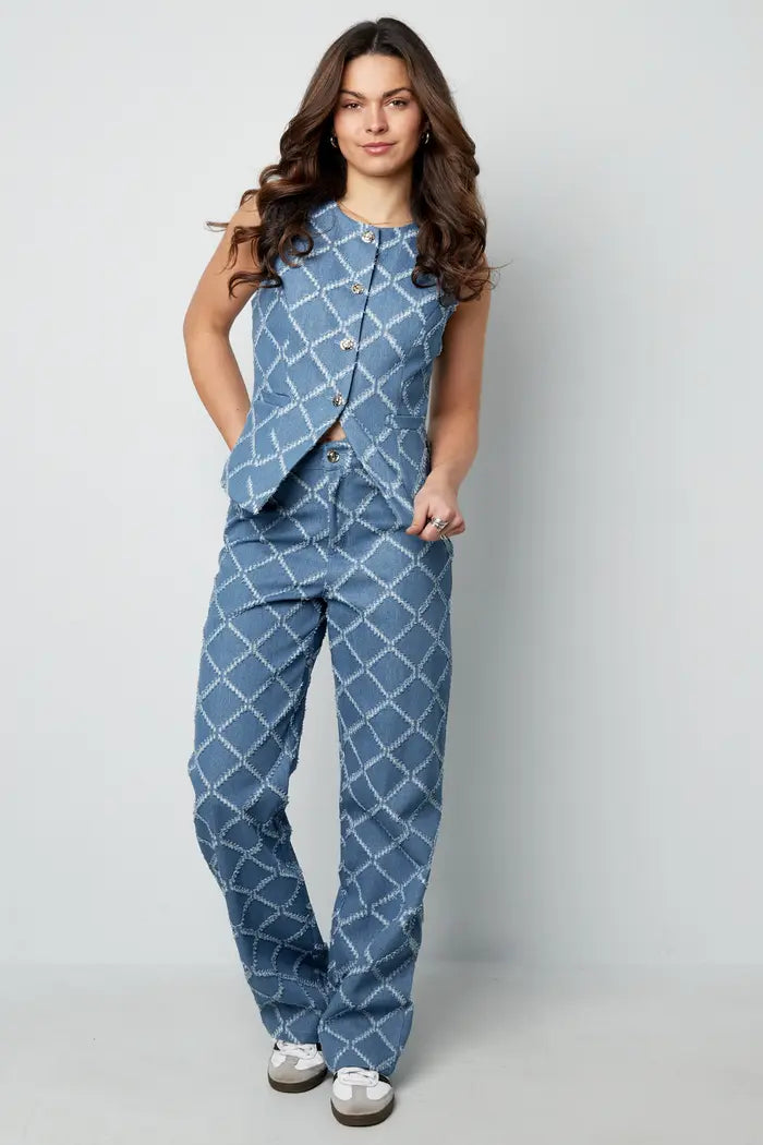 Grids of grace jeans - Light blue S M L