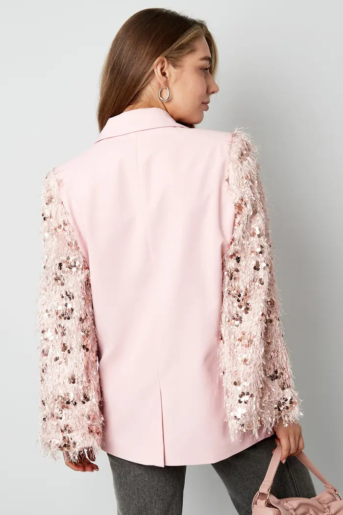 Blazer fluffy sparkle - Pink XS S M L XL XXL