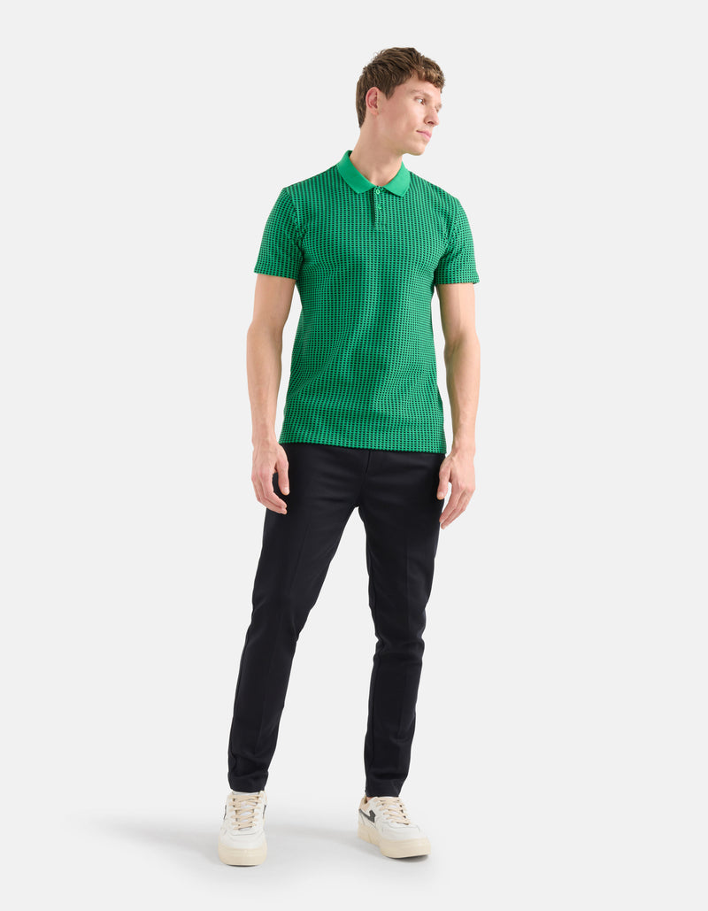 Heren poloshirt patroon zand oliefgroen grijs groen s m l xl xxl xxxl