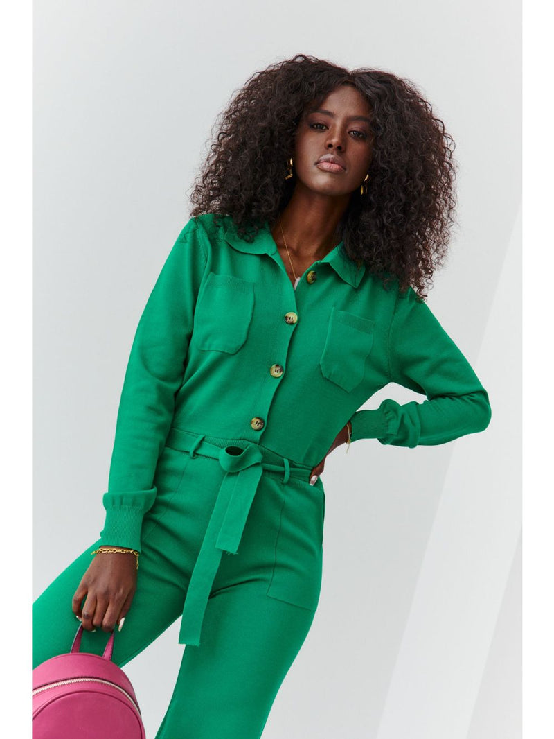 Dames jumpsuit wit groen m l