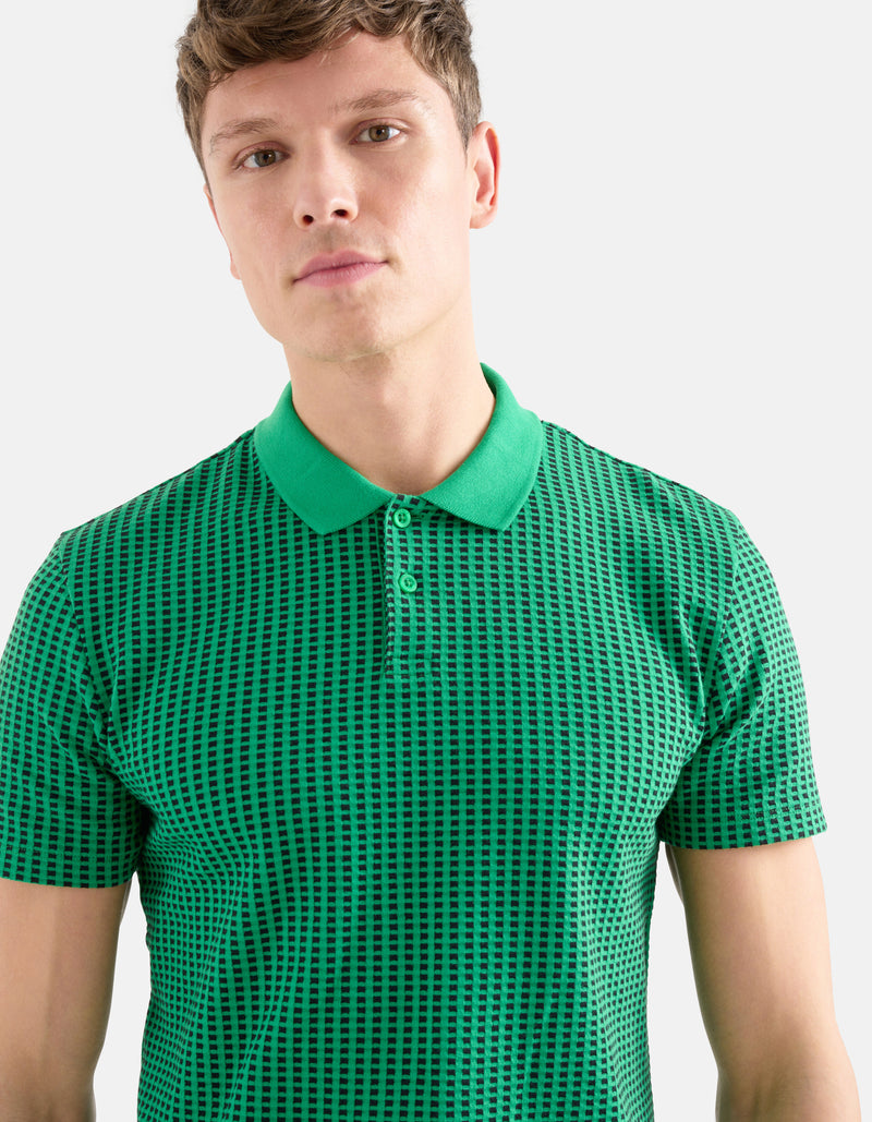 Heren poloshirt patroon zand oliefgroen grijs groen s m l xl xxl xxxl