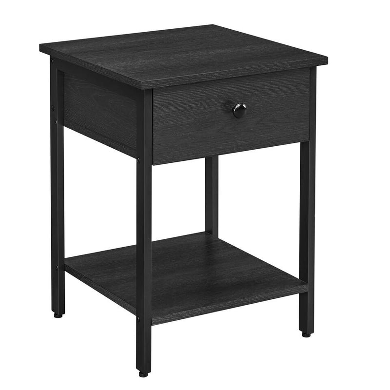 Mesita de noche mueble de dormitorio marrón negro Ancho 40 cm Fondo 40 cm Alto 55 cm