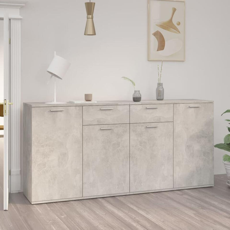 Dressoir wandmeubel landelijk lichtbruin wit baton grijs Breedte 160 cm Diepte 36 cm Hoogte 75 cm