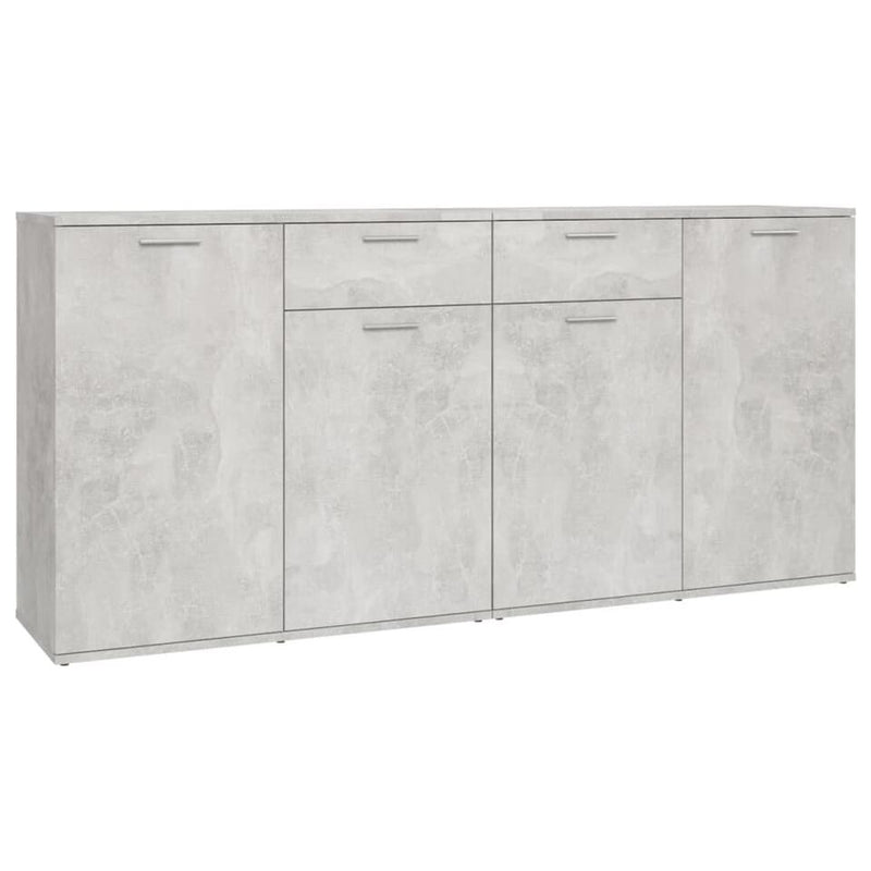 Aparador de pared rural marrón claro blanco gris bastón Ancho 160 cm Fondo 36 cm Alto 75 cm