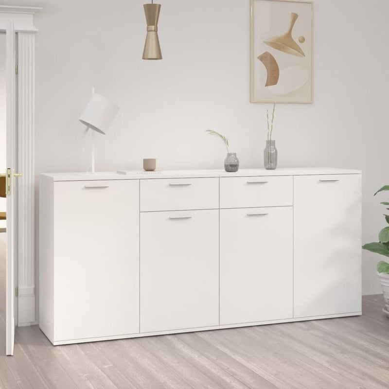 Dressoir wandmeubel landelijk lichtbruin wit baton grijs Breedte 160 cm Diepte 36 cm Hoogte 75 cm