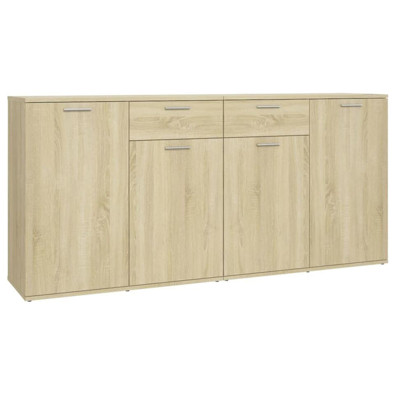 Dressoir wandmeubel landelijk lichtbruin wit baton grijs Breedte 160 cm Diepte 36 cm Hoogte 75 cm