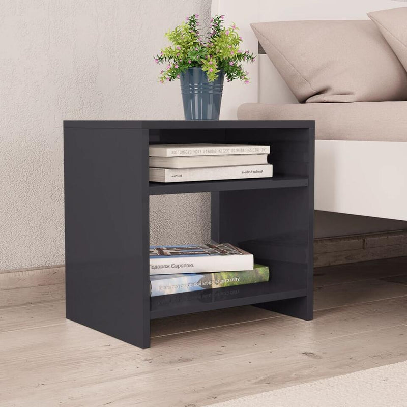 Mesita de noche mueble de dormitorio moderno gris oscuro hormigón gris Ancho 40 cm Fondo 30 cm Alto 40 cm