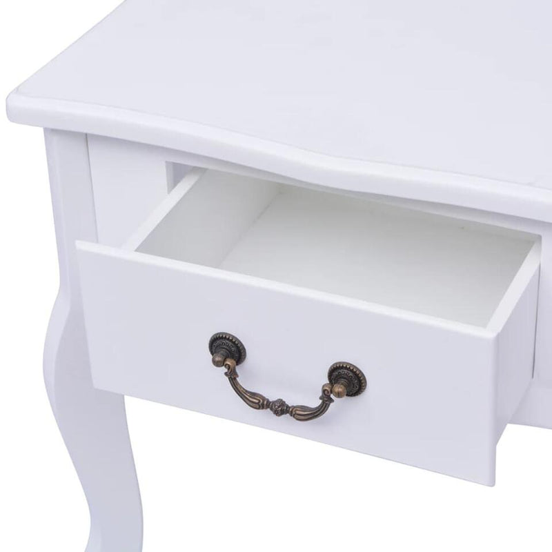 Mesita de noche mueble dormitorio rural blanco Ancho 43 cm Fondo 33 cm Alto 45,5 cm