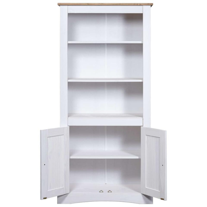 Mueble de pared librería rural blanco Ancho 80 cm Fondo 40 cm Alto 170 cm