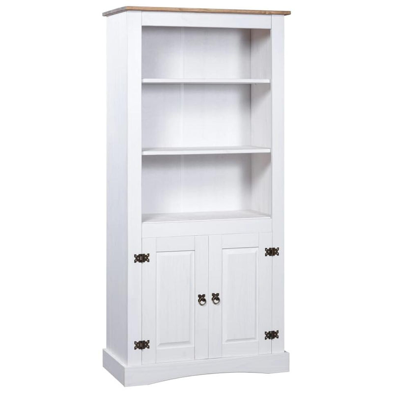 Mueble de pared librería rural blanco Ancho 80 cm Fondo 40 cm Alto 170 cm