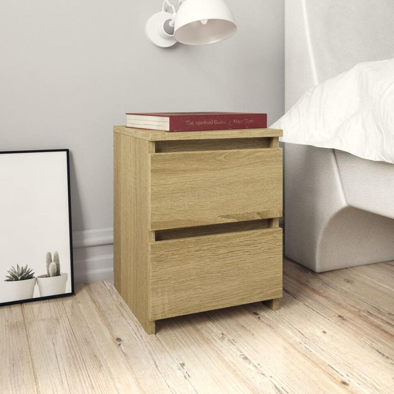 Mesita de noche mueble de dormitorio marrón claro gris Ancho 30 cm Fondo 30 cm Alto 40 cm