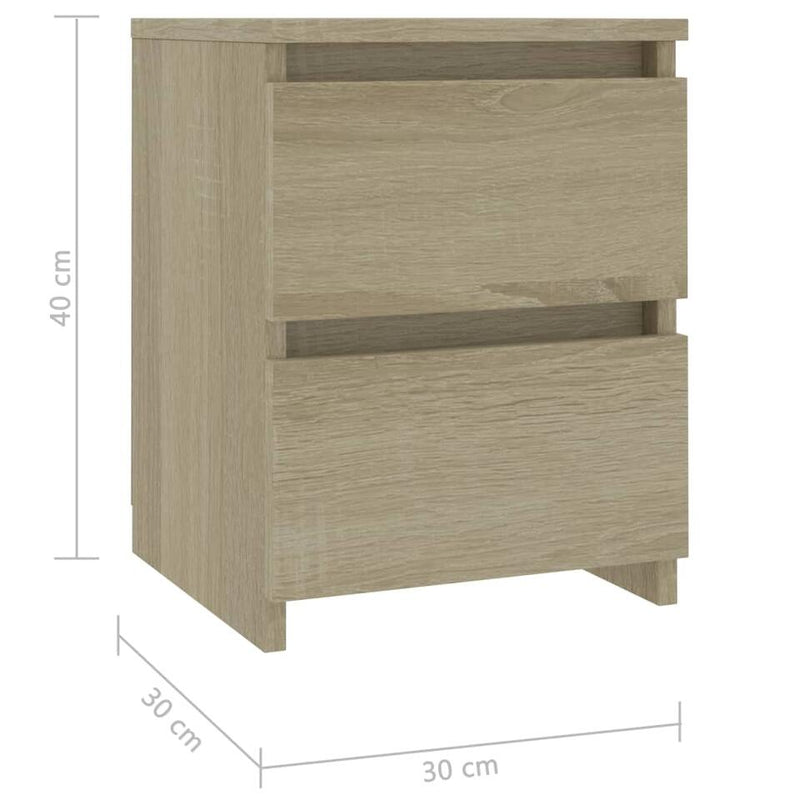 Mesita de noche mueble de dormitorio marrón claro gris Ancho 30 cm Fondo 30 cm Alto 40 cm