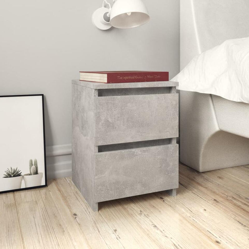 Mesita de noche mueble de dormitorio marrón claro gris Ancho 30 cm Fondo 30 cm Alto 40 cm