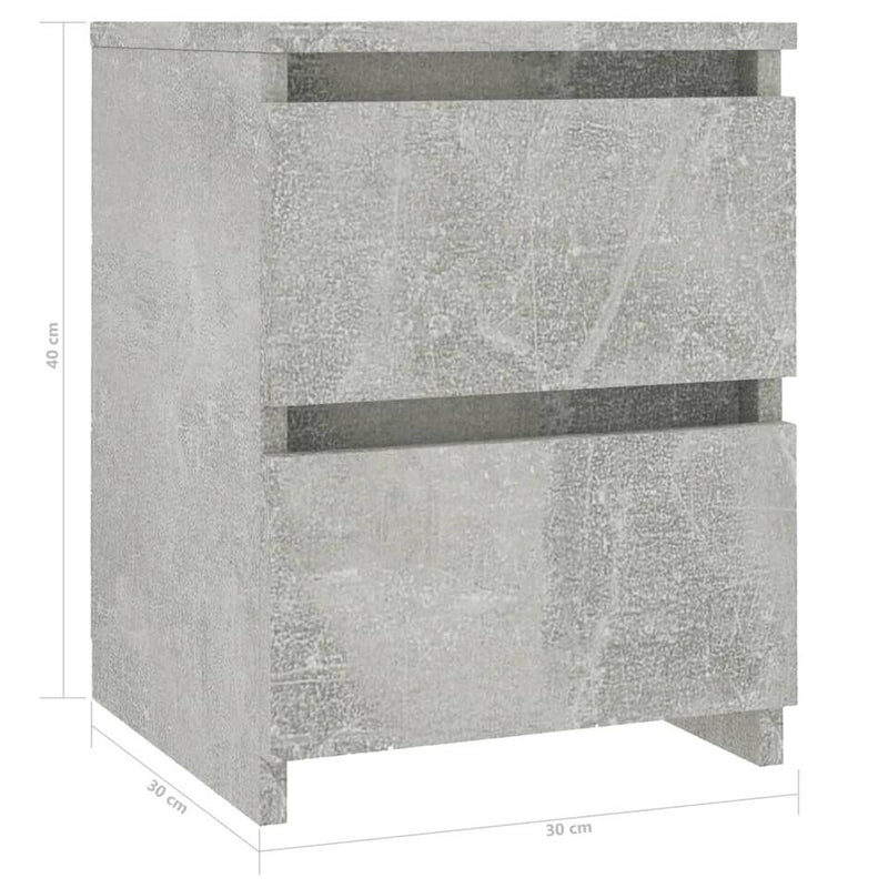 Mesita de noche mueble de dormitorio marrón claro gris Ancho 30 cm Fondo 30 cm Alto 40 cm