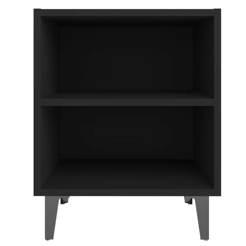 Mesita de noche mueble dormitorio blanco y negro Ancho 40 cm Fondo 30 cm Alto 50 cm