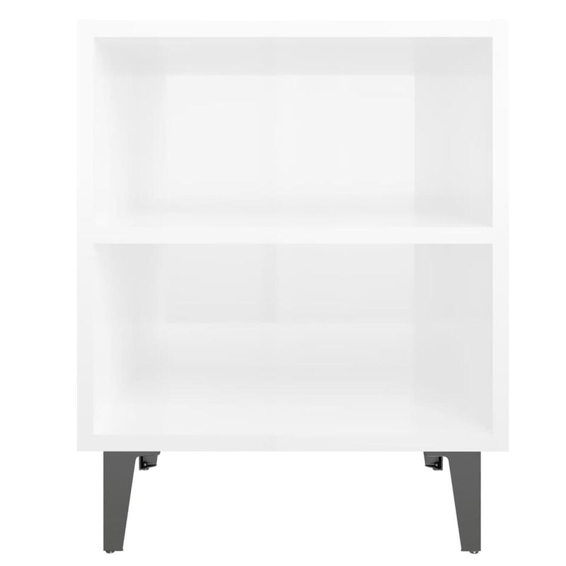 Mesita de noche mueble dormitorio blanco y negro Ancho 40 cm Fondo 30 cm Alto 50 cm