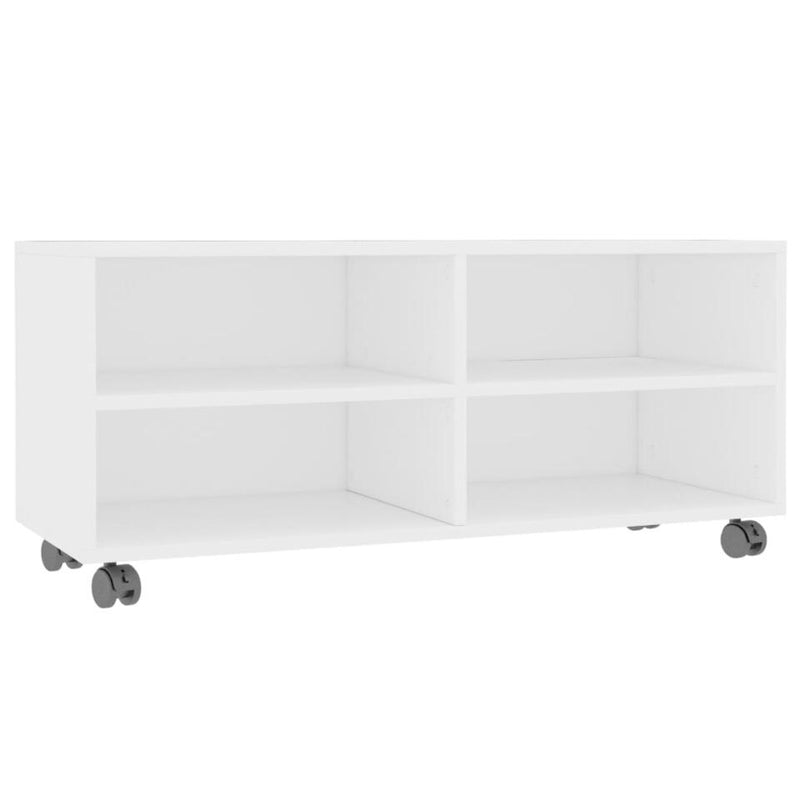 Mueble TV moderno blanco Ancho 90 cm Fondo 35 cm Alto 35 cm 