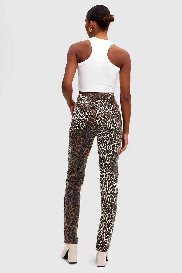 Pantalón de mujer estampado leopardo marrón oscuro xs sml