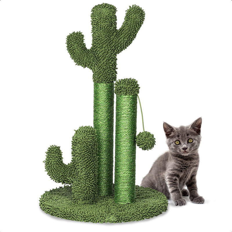 Cactus Krabpaal met Touw - Krabplank modern design - Krabmeubel met Speeltje - 33 x 52 cm