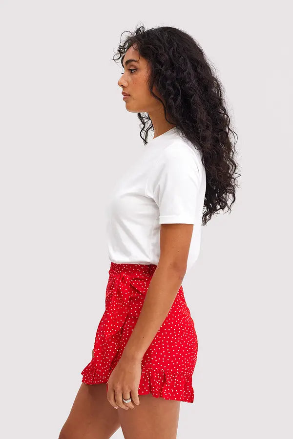 Falda corta mujer rojo xs sml xl