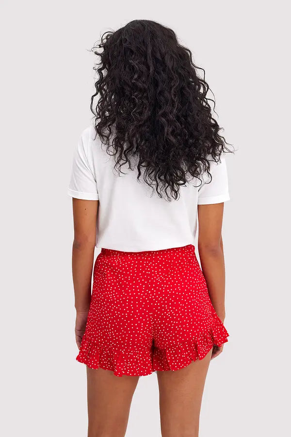 Dames korte broek rok rood xs s m l xl