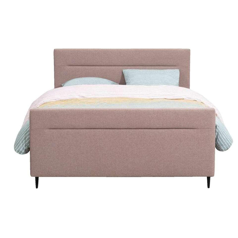 Cama doble con somier 140x200 cm rosa