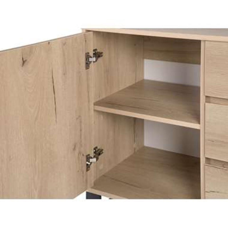 Dressoir wandmeubel landelijk lichtbruin Breedte 145 cm Diepte 39 cm Hoogte 76 cm