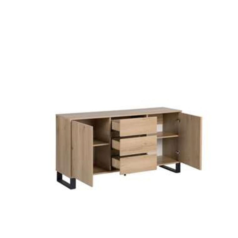 Dressoir wandmeubel landelijk lichtbruin Breedte 145 cm Diepte 39 cm Hoogte 76 cm