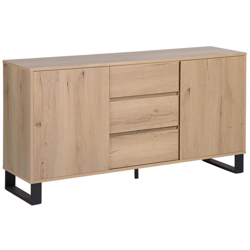 Dressoir wandmeubel landelijk lichtbruin Breedte 145 cm Diepte 39 cm Hoogte 76 cm