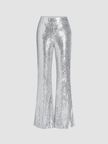 Dames broek glitters zilver s m l