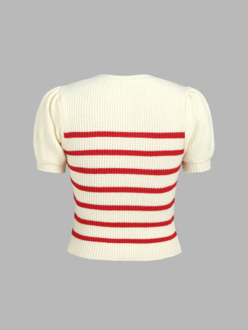 Dames shirt crème wit rood xxs xs s m l xl