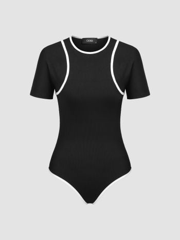 Dames bodysuit zwart wit s m l xl