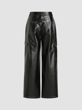 Pantalón mujer cuero negro xs sml xl