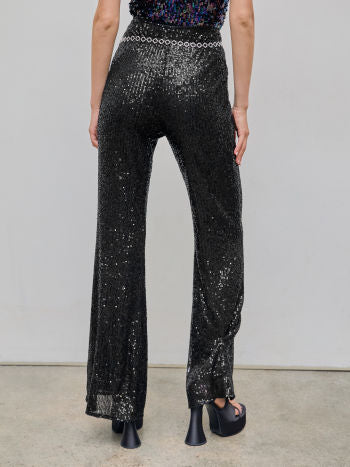 Dames broek glitters zwart xs s m l xl