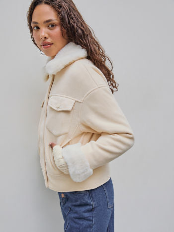 Chaqueta de mujer con forro bond beige sml 