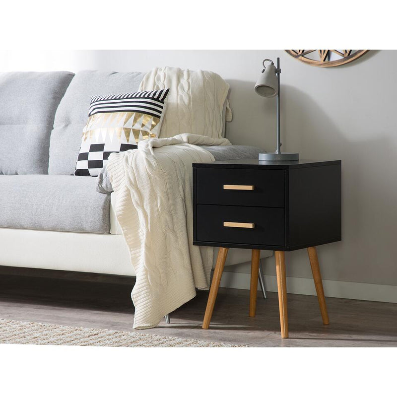 Mesita de noche mueble de dormitorio negro Ancho 40 cm Fondo 40 cm Alto 62 cm