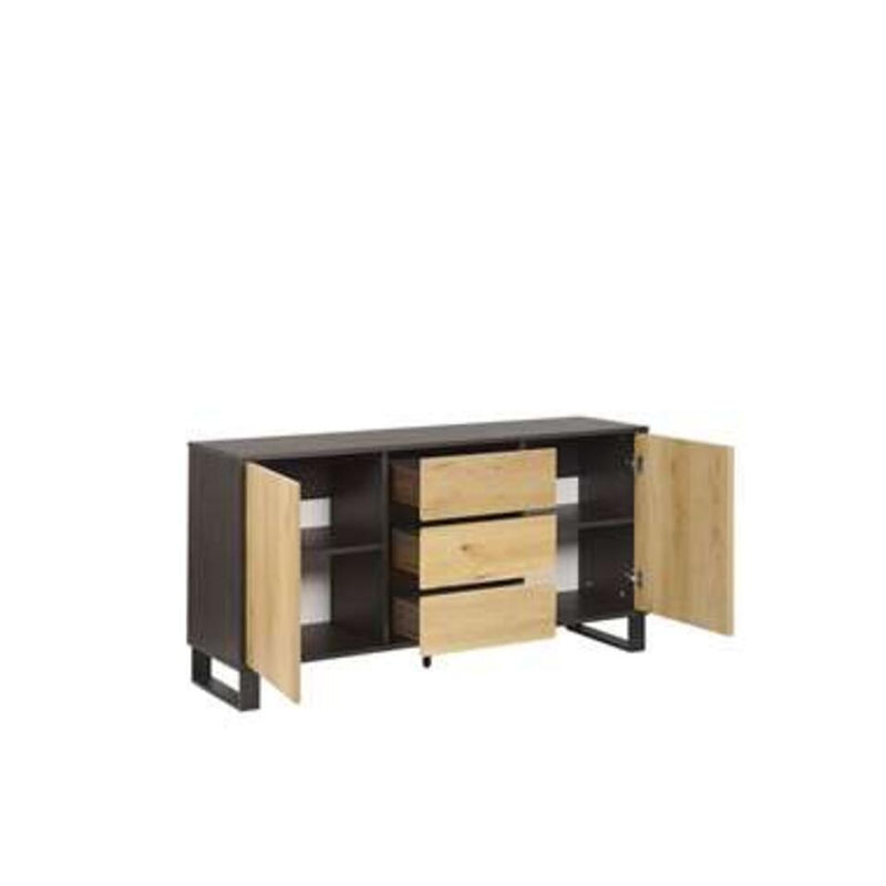 Dressoir wandmeubel landelijk lichtbruin Breedte 145 cm Diepte 39 cm Hoogte 76 cm